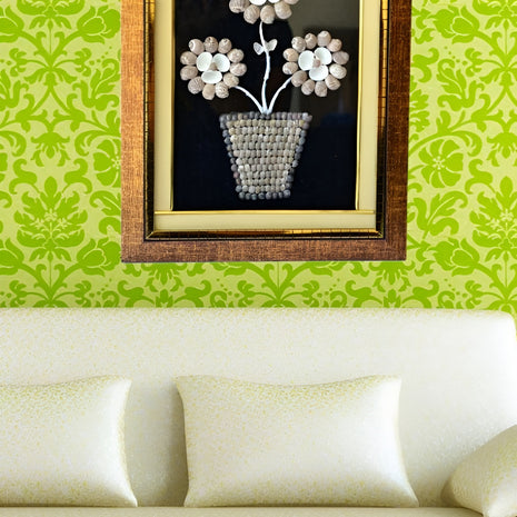 Artistic Creative Glass Framed Flower Pot Wall Art / Ruchi