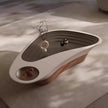 Artistic Glass Top Wooden Coffee Table / Ruchi