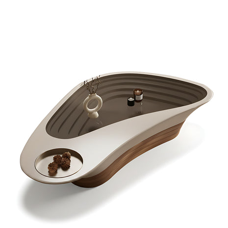 Artistic Glass Top Wooden Coffee Table / Ruchi