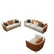 Astonishing Curvy Back Leather 1-2-3 Seater Sofa Set
