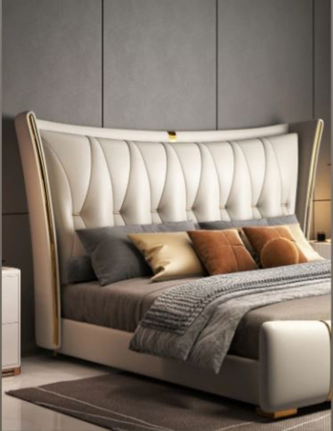 Luxurious King Size Bed With Night-Stand / Ruchi