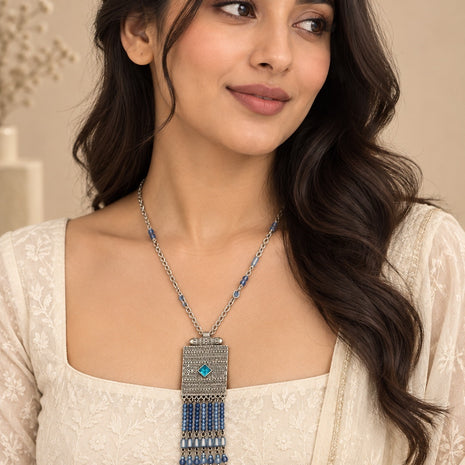 Bohemian Beaded Tassel Pendant Necklace / Ruchi