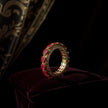 Set Of 2 Ruby Stone With Green Stone Diamond Accent Bangles / Ruchi