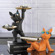 Bulldog Resin Butler Statue With Tray / Ruchi