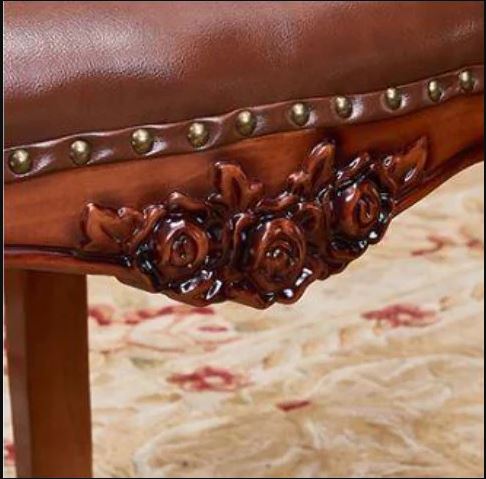 Set Of 4 European Artistic Leather Style Button Tufted Dining Chair / Ruchi