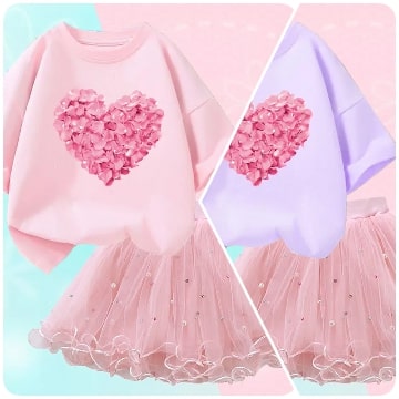 Luxury Cordiform Design Printed Girl's Dress / Ruchi