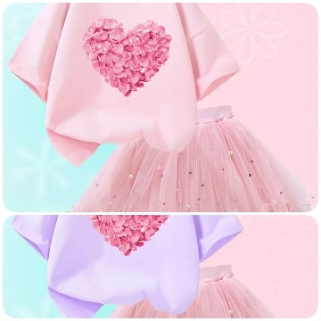 Luxury Cordiform Design Printed Girl's Dress / Ruchi
