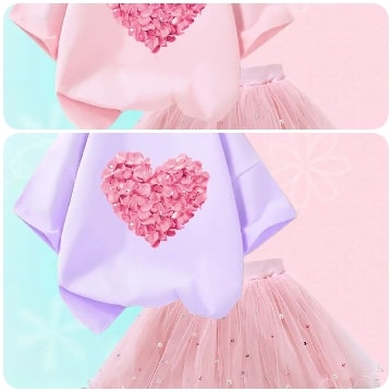 Luxury Cordiform Design Printed Girl's Dress / Ruchi