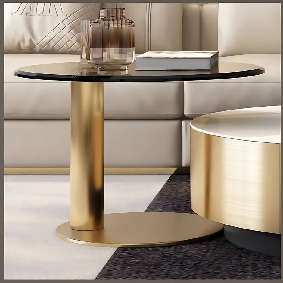 Modern Round Coffee Table With Storage / Ruchi