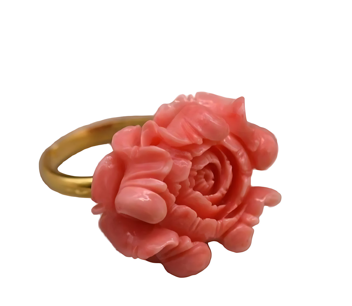 Coral Pendant Design Pearl Metal Ring / Ruchi