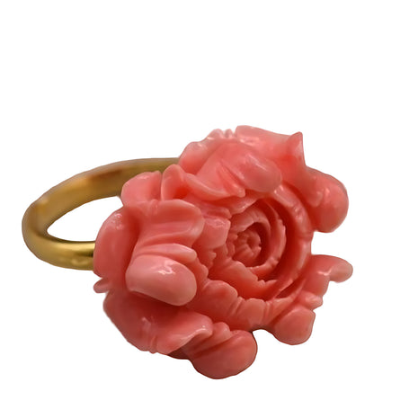 Coral Pendant Design Pearl Metal Ring / Ruchi
