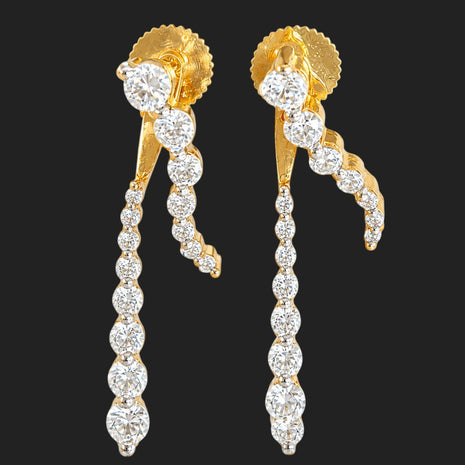Cascading Design American Diamond Earrings