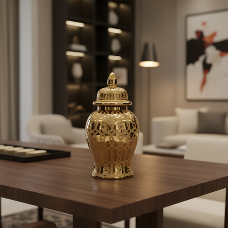 Ceramic Ginger Jar Vase With Lid / Ruchi