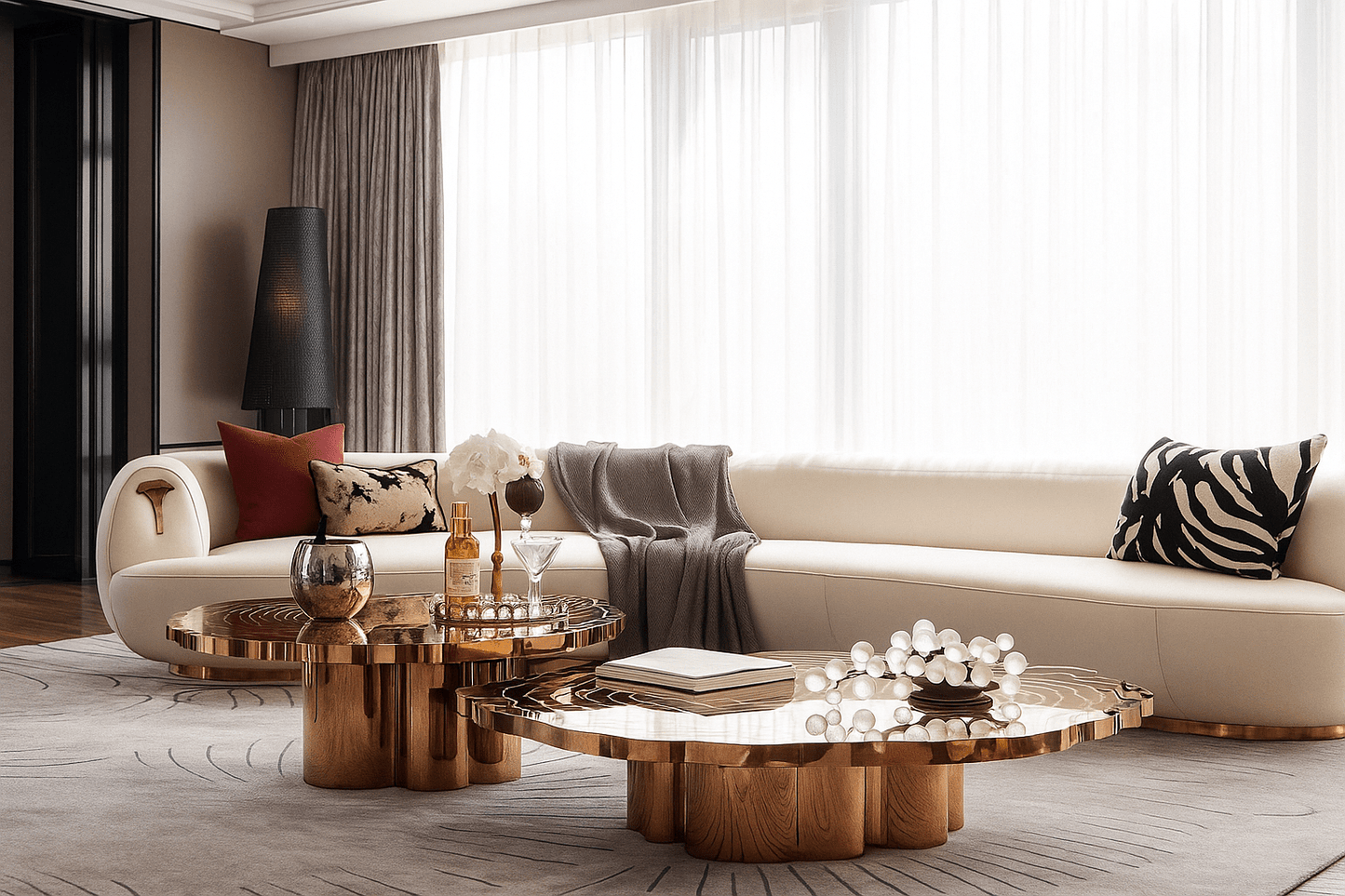 3 Piece Luxury Metal Coffee Table / Ruchi