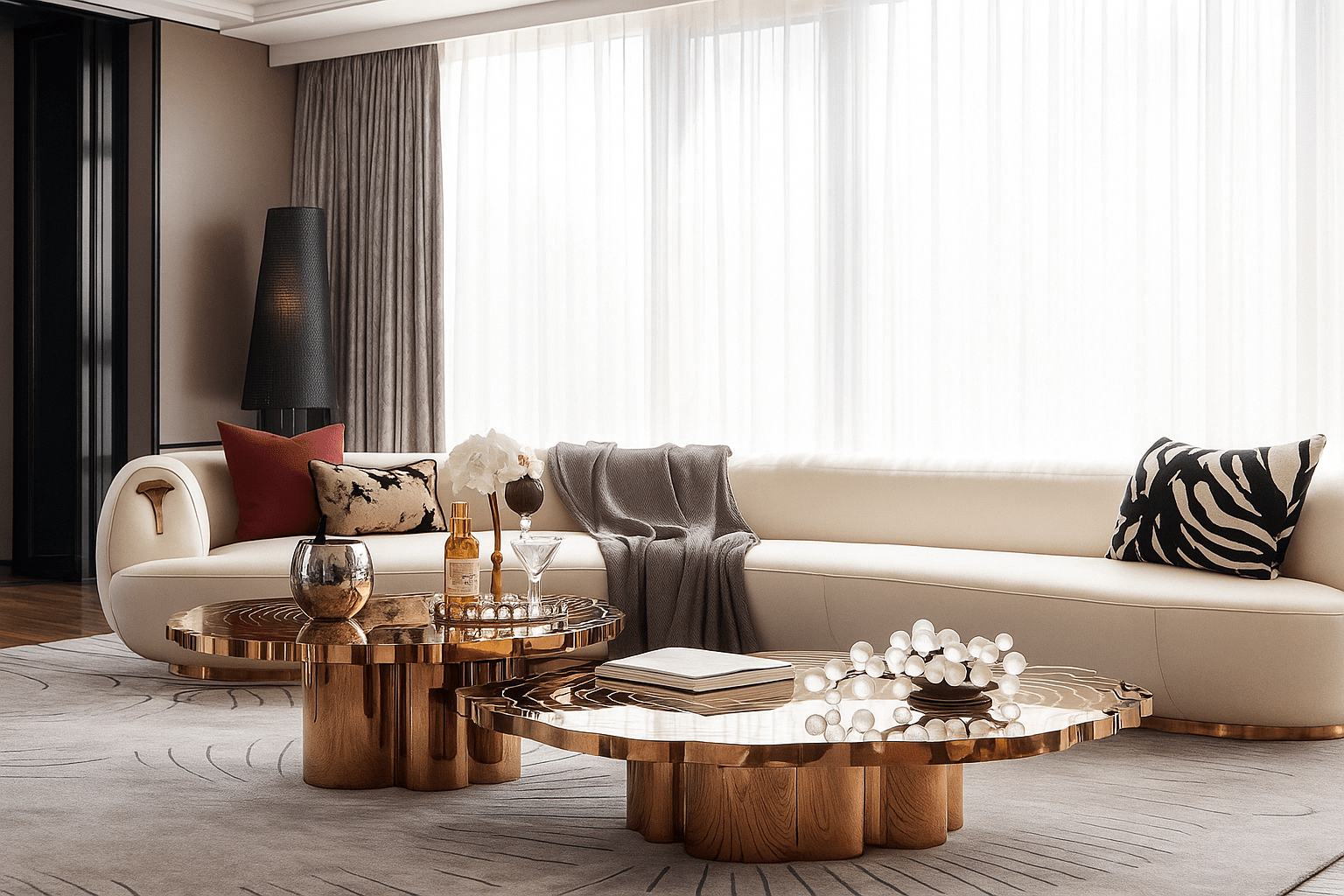 3 Piece Luxury Metal Coffee Table / Ruchi