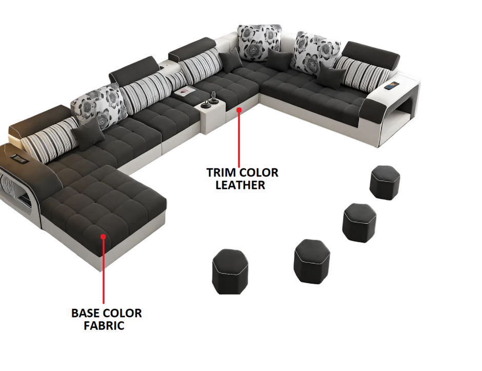 Modern Multifunctional Fabric Sectional Sofa
