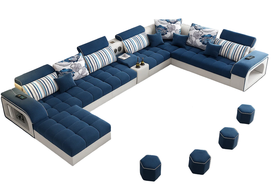 Modern Multifunctional Fabric Sectional Sofa