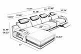 LED Leather Recliner Sectional Sofa Bed