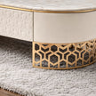 Modern Marble Coffee Table With Leather Upholstery / Ruchi