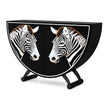 Painted Zebra Wooden Buffet Table With Storage