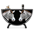Painted Zebra Wooden Buffet Table With Storage