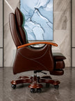 Modern Reclining Leather Office Chair With Footrest / Ruchi