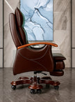 Modern Reclining Leather Office Chair With Footrest / Ruchi