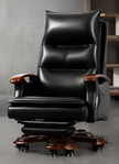 Modern Reclining Leather Office Chair With Footrest / Ruchi