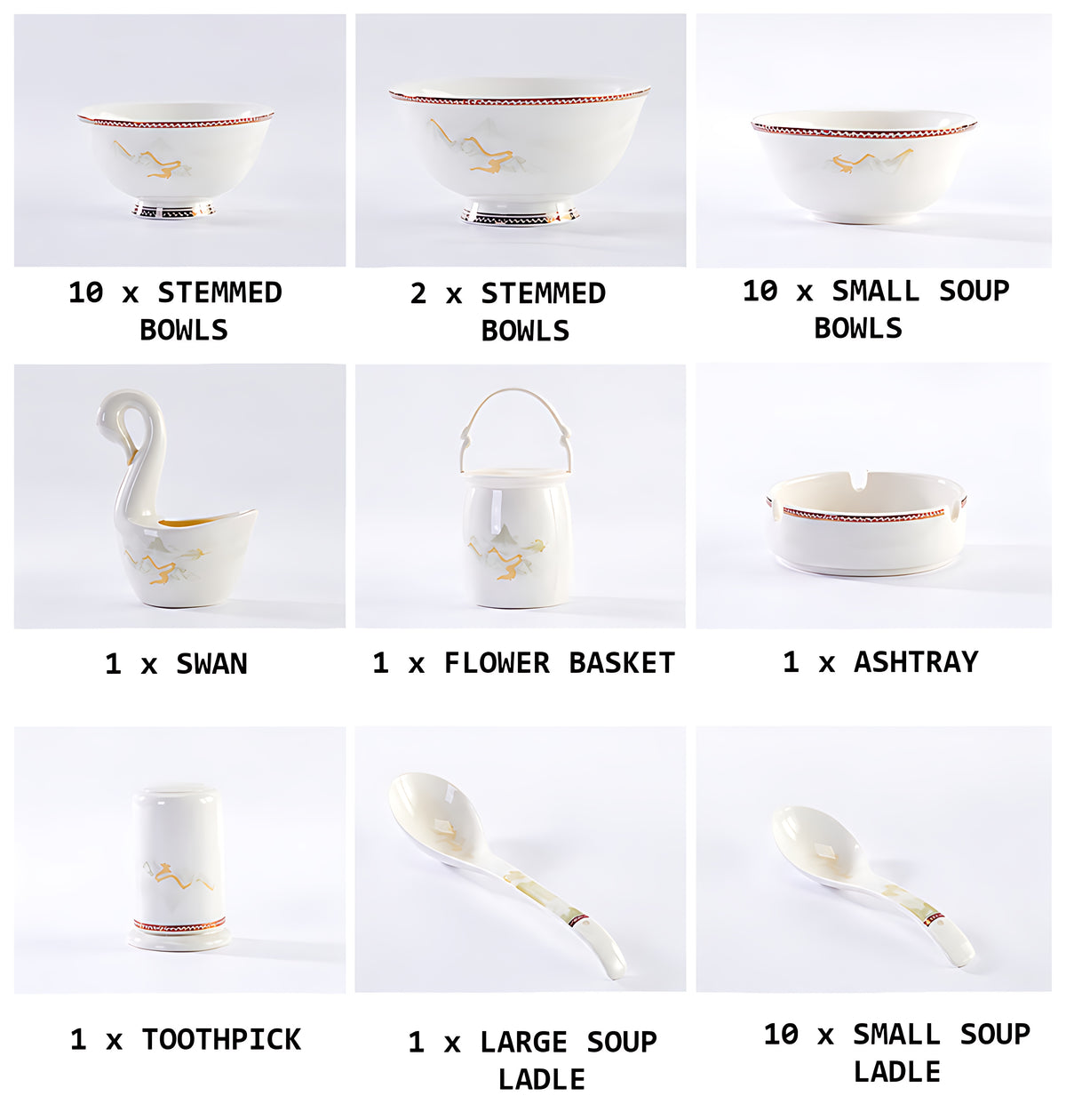 Mountains and Mist Parttern 60Pcs Ceramic Dinnerware Set / Ruchi 