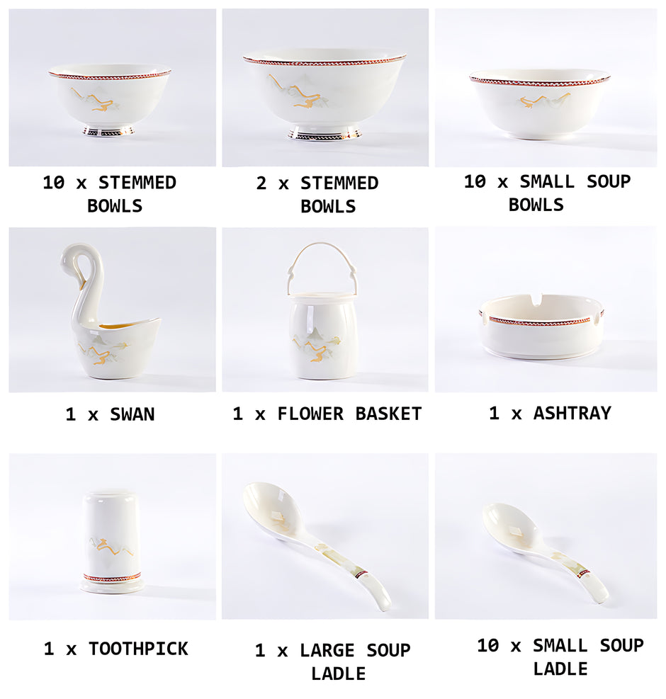 Mountains and Mist Parttern 60Pcs Ceramic Dinnerware Set / Ruchi 