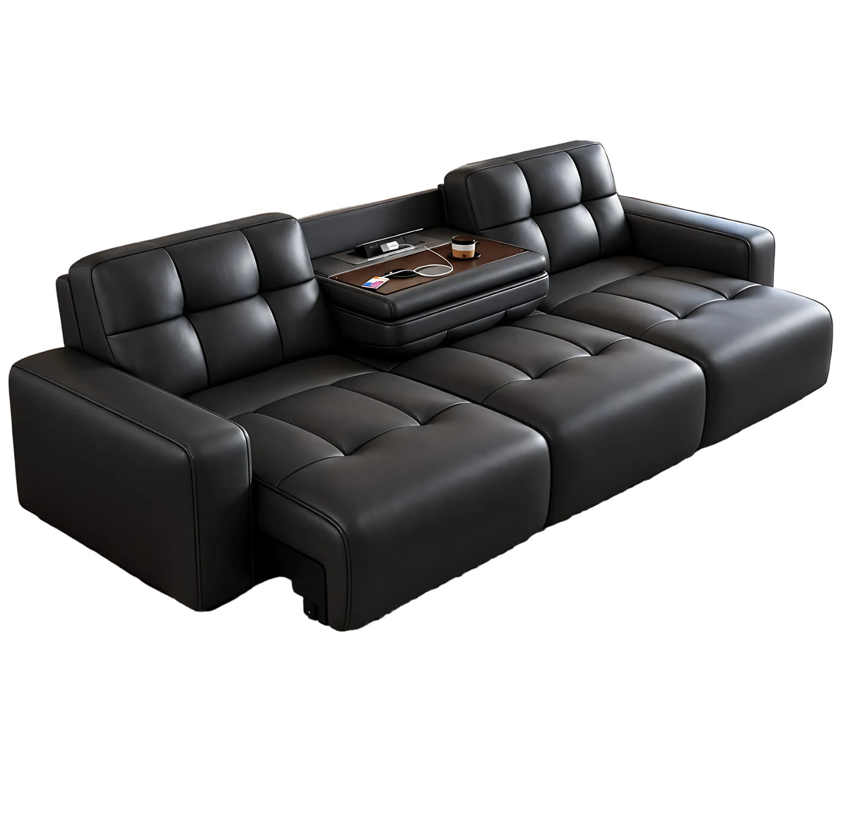 Remote Control Multifunctional Electric Extendable Leather Sofa Bed / Ruchi