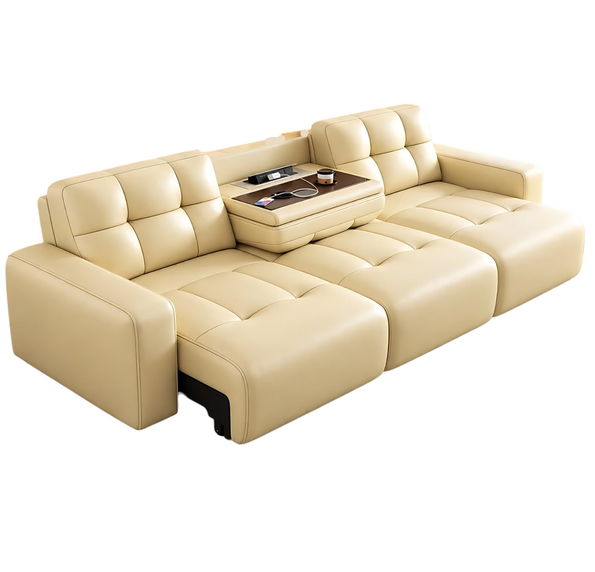 Remote Control Multifunctional Electric Extendable Leather Sofa Bed / Ruchi