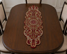Royal Crimson & Gold Beaded Table Runner / Ruchi