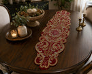 Royal Crimson & Gold Beaded Table Runner / Ruchi