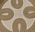 Elegant Ivory & Gold Beaded Round Placemat Set of 2 / Ruchi