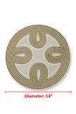 Elegant Ivory & Gold Beaded Round Placemat Set of 2