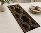Handcrafted Black & Gold Beaded Table Runner / Ruchi