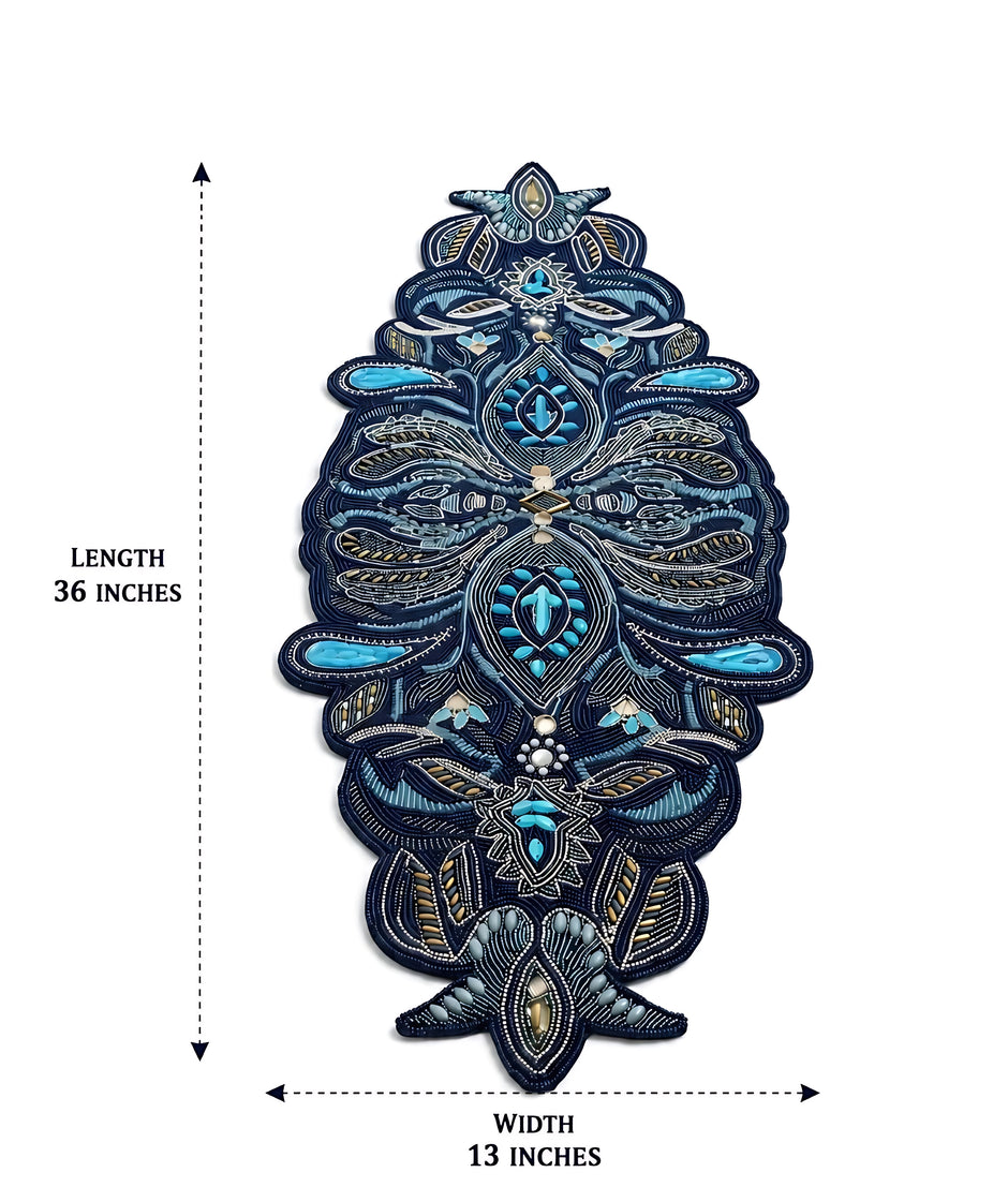 Layered Gemstone & Beadwork Contour Table Runner / Ruchi