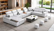 Multifunctional U-Shaped Leather Sectional Sofa / Ruchi