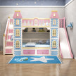 Wooden Castle Bunk Bed With Slide