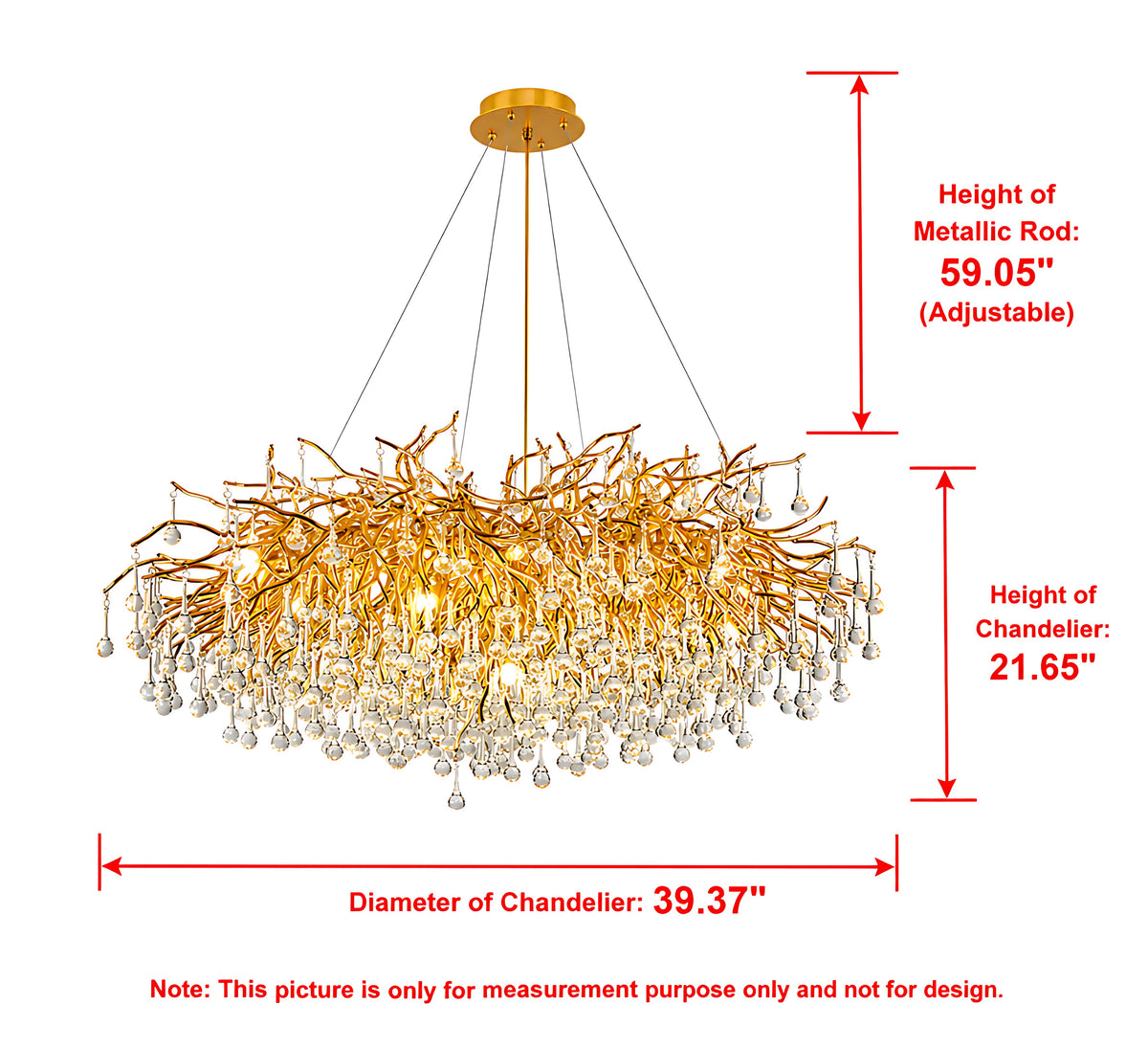 Modern Crystal LED Chandelier For Dining Room / Ruchi