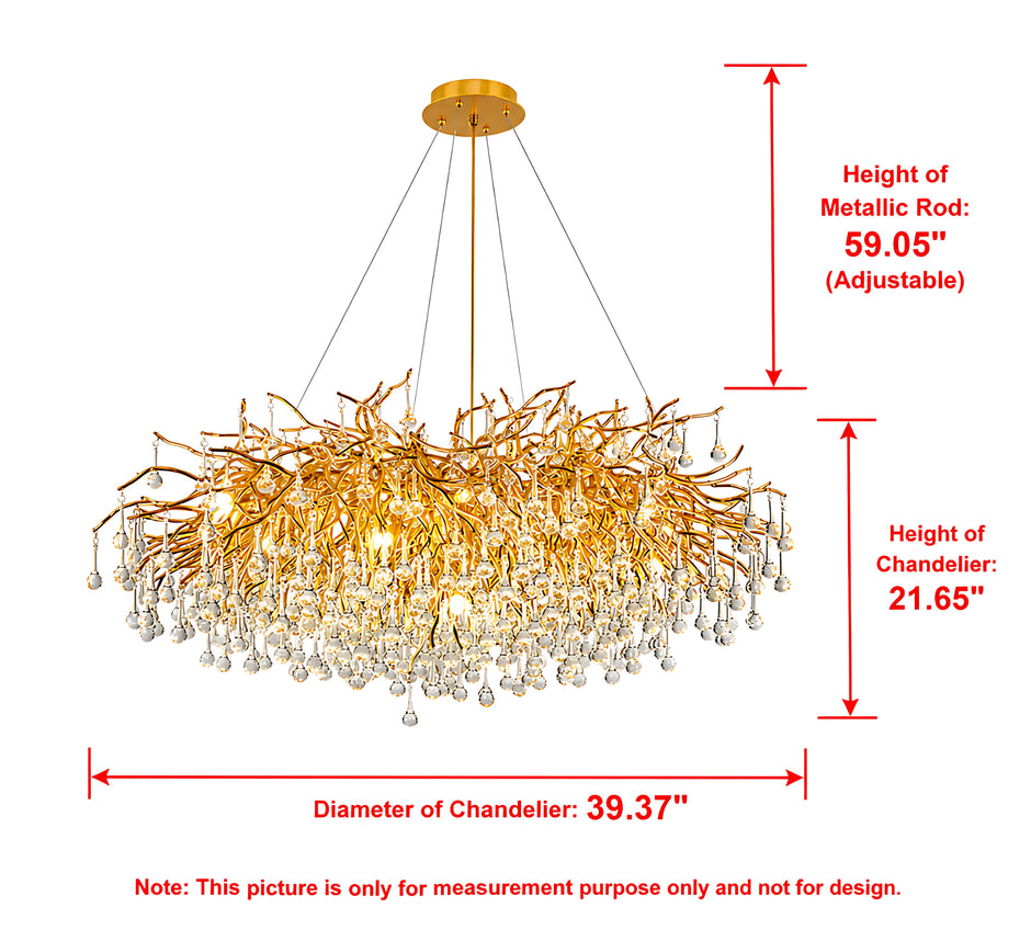 Modern Crystal LED Chandelier For Dining Room / Ruchi