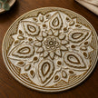 Ornate Gold & Ivory Beaded Round Placemat / Ruchi