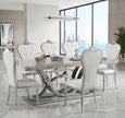 Captivating Base Marble Top Dining Table With 6 Chairs / Ruchi