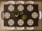 Elegant Ivory & Gold Beaded Round Placemat Set of 2 / Ruchi