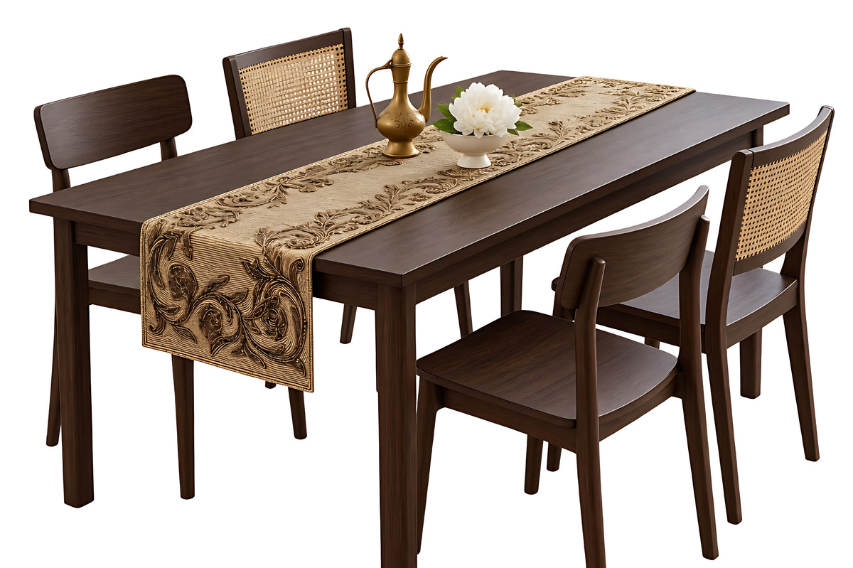 Glitzy Gold Beaded Table Runner / Ruchi