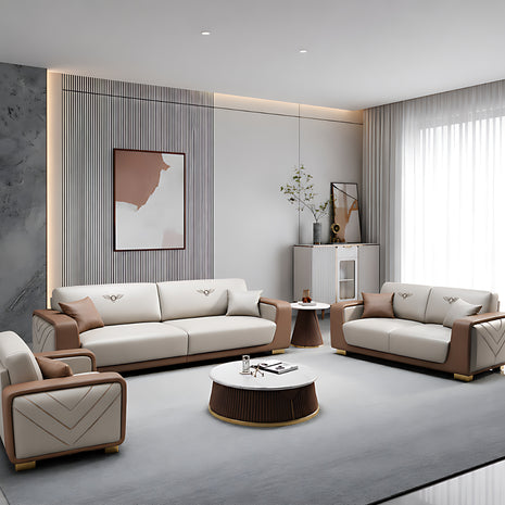 Modern Italian Style Leather Sofa Set / Ruchi