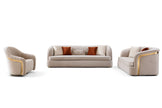 Luxurious 3 Pieces Velvet Fabric Sofa Set