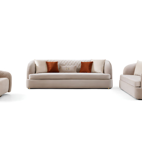 Luxurious 3 Pieces Velvet Fabric Sofa Set