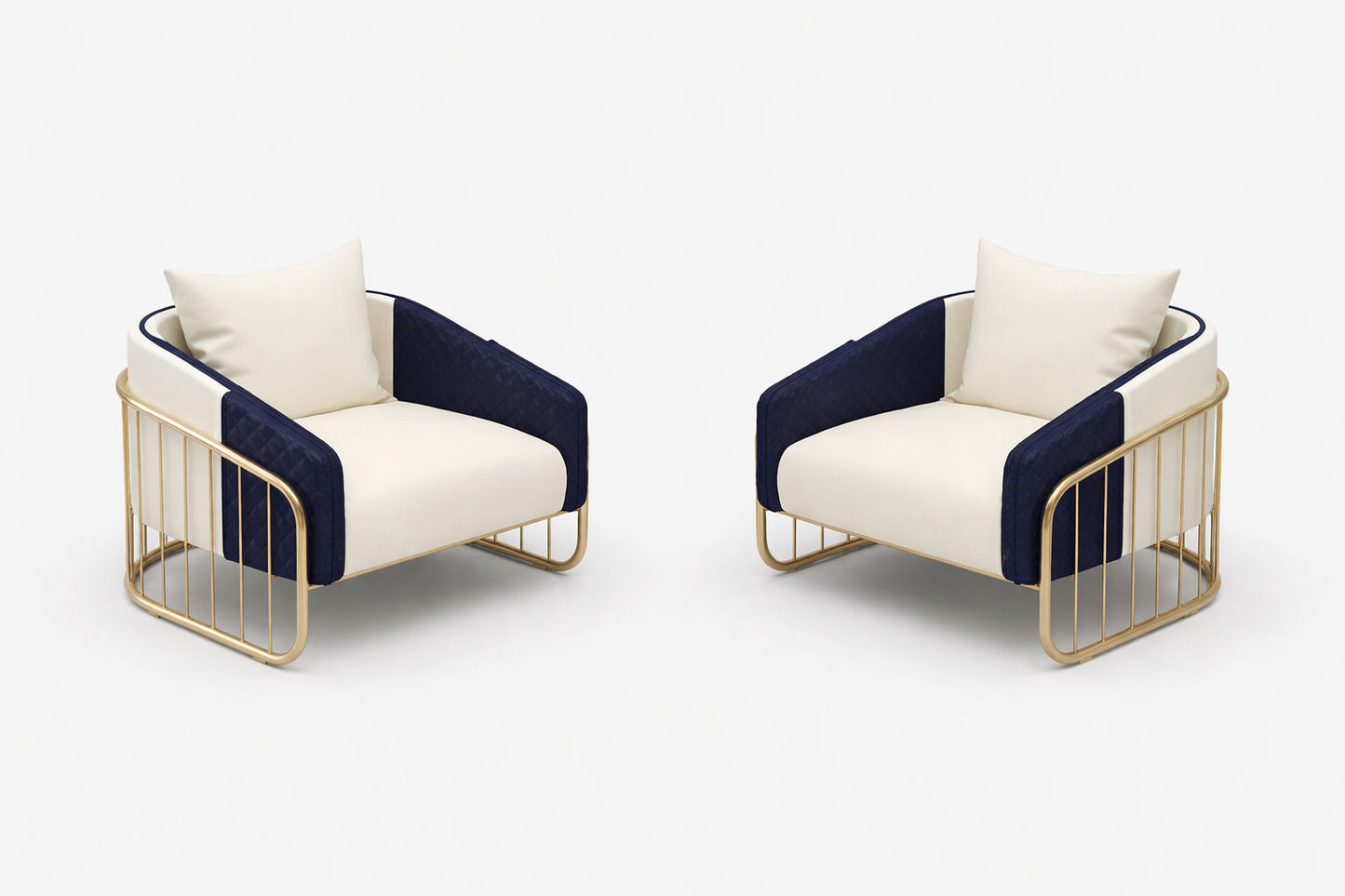 2 Piece Leather Accent Chairs For Living Room / Ruchi 